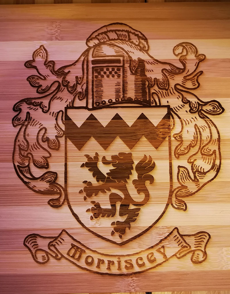 Morriscey FGamily Crest Cutting Board or Sign